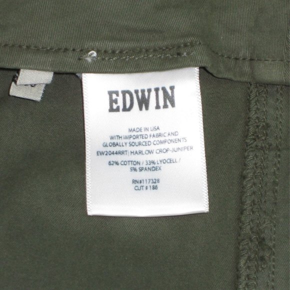 Anthropologie EDWIN Harlow Crop Cargo Pants Moss Green • 30 - Picture 9 of 10